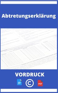 Abtretungserklärung Vordruck || PDF WORD | Muster Vorlage
