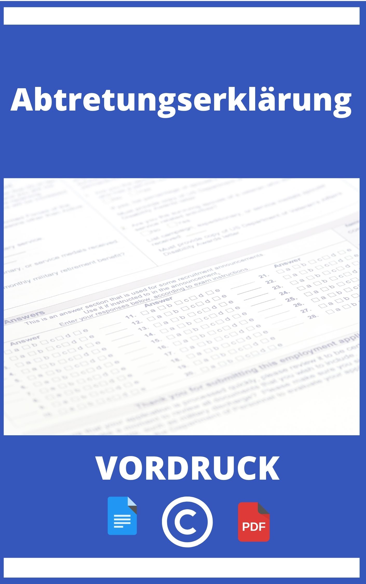 Abtretungserklärung Vordruck || PDF WORD | Muster Vorlage
